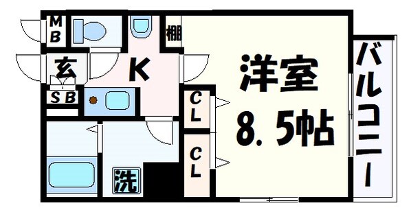 プレサンス神戸裁判所前の物件間取画像